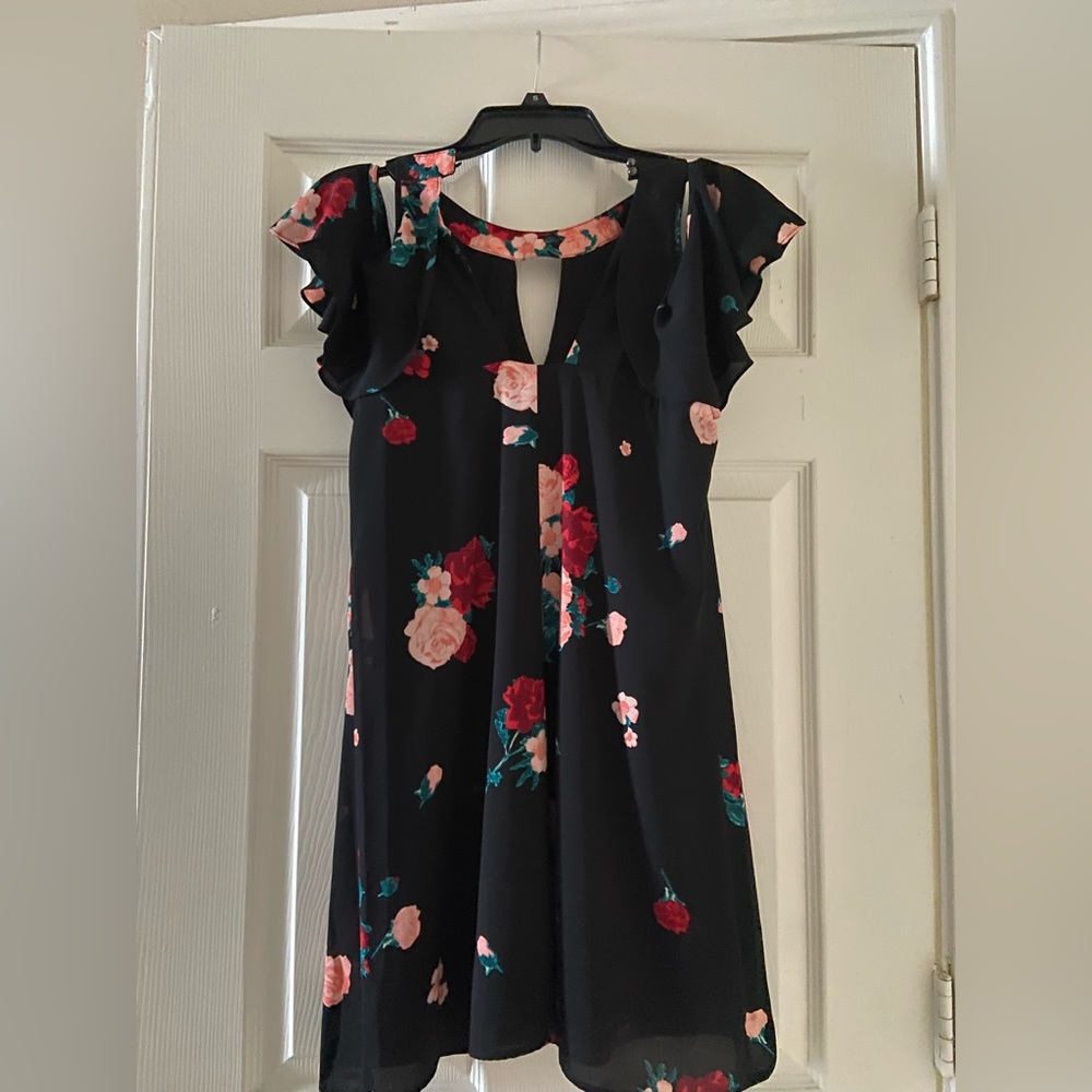 Small Black off the shoulder floral dress